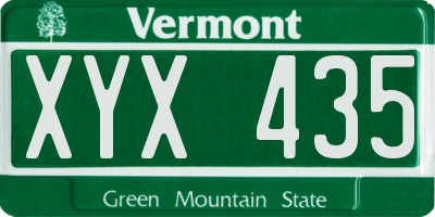 VT license plate XYX435