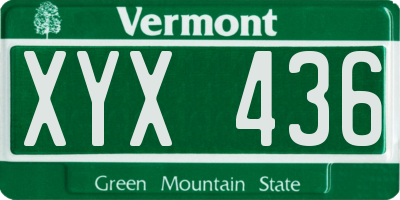 VT license plate XYX436