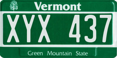 VT license plate XYX437
