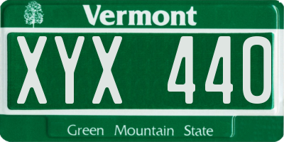VT license plate XYX440