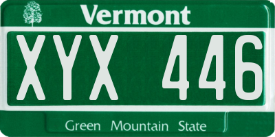 VT license plate XYX446
