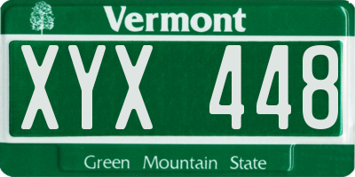 VT license plate XYX448