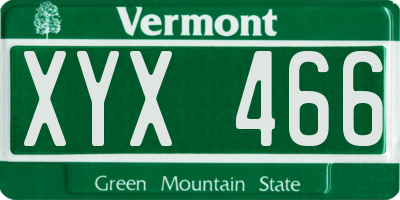 VT license plate XYX466
