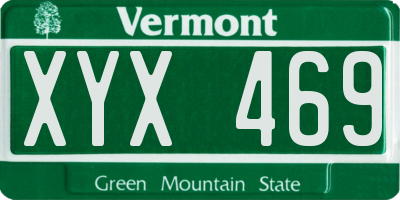 VT license plate XYX469