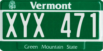 VT license plate XYX471