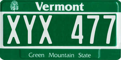 VT license plate XYX477
