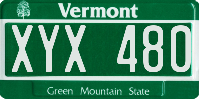 VT license plate XYX480