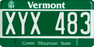 VT license plate XYX483