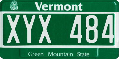 VT license plate XYX484