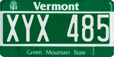 VT license plate XYX485