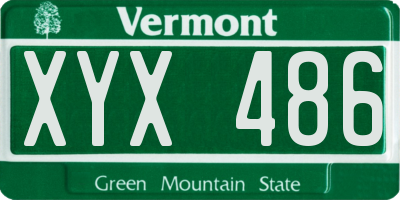 VT license plate XYX486