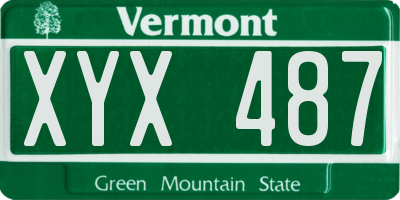 VT license plate XYX487