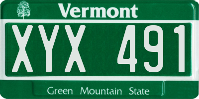 VT license plate XYX491