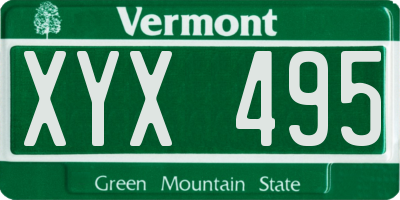 VT license plate XYX495