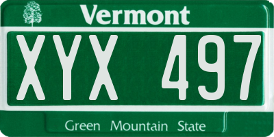 VT license plate XYX497