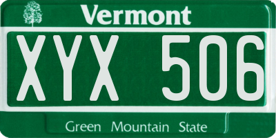 VT license plate XYX506