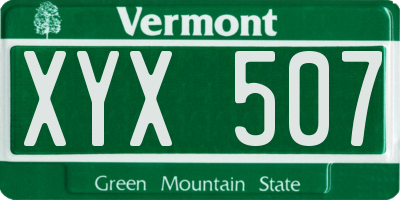 VT license plate XYX507