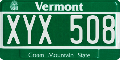VT license plate XYX508