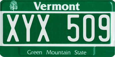 VT license plate XYX509
