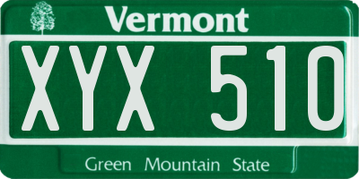 VT license plate XYX510
