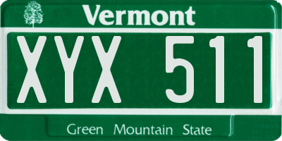 VT license plate XYX511
