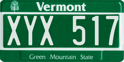 VT license plate XYX517