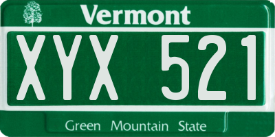 VT license plate XYX521