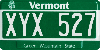 VT license plate XYX527