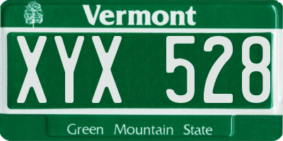 VT license plate XYX528