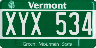 VT license plate XYX534