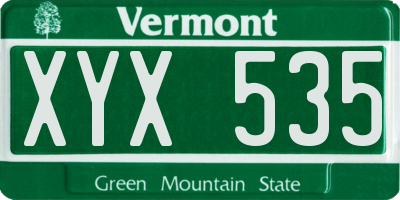 VT license plate XYX535
