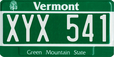 VT license plate XYX541