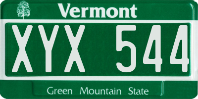 VT license plate XYX544