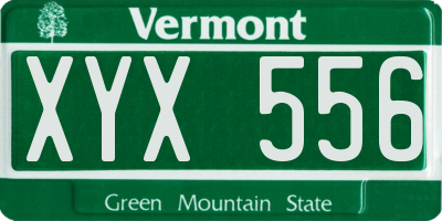 VT license plate XYX556