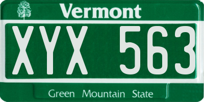 VT license plate XYX563