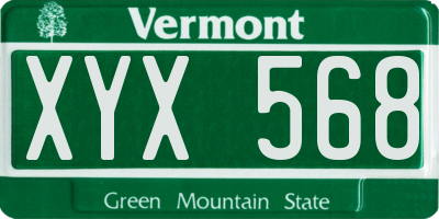 VT license plate XYX568