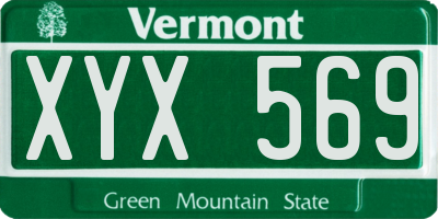 VT license plate XYX569