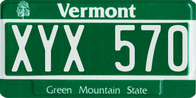 VT license plate XYX570