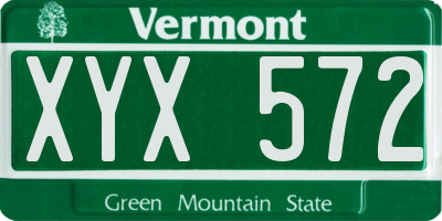 VT license plate XYX572