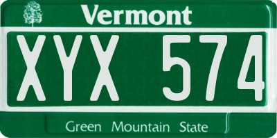 VT license plate XYX574