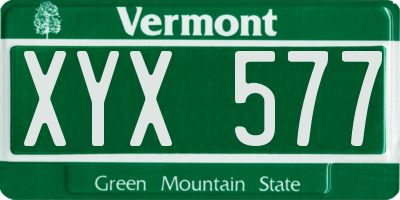 VT license plate XYX577