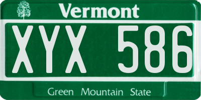 VT license plate XYX586