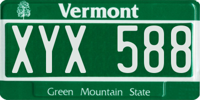 VT license plate XYX588