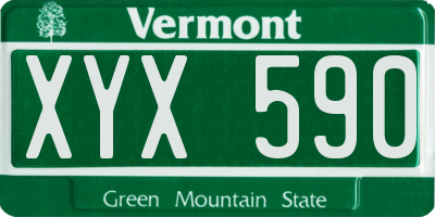 VT license plate XYX590