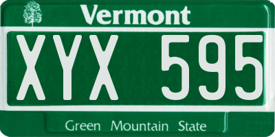 VT license plate XYX595