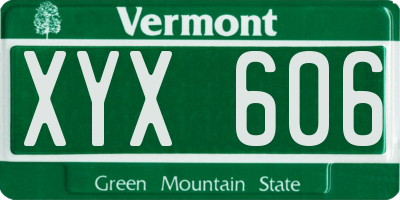 VT license plate XYX606