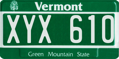VT license plate XYX610
