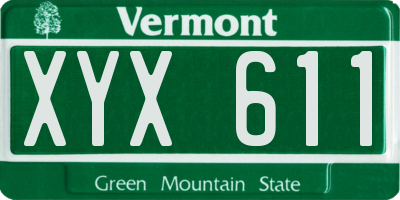 VT license plate XYX611