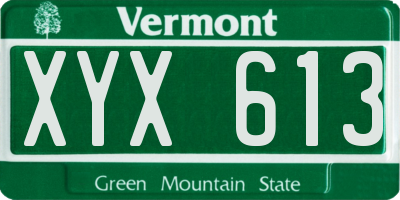 VT license plate XYX613