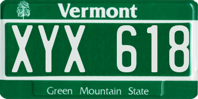 VT license plate XYX618